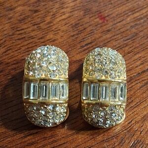 Dior Gold and Silver Crystal Earrings